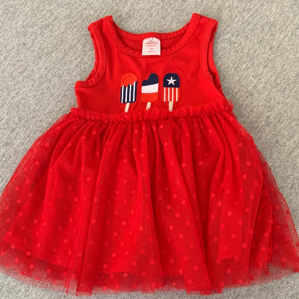 Baby 12 months Red Dress with Popsicle Design 4th of July 🇺🇸